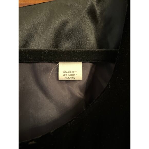 ANNE KLEIN BLACK VELVET COCKTAIL DRESS 12 - Picture 3 of 5